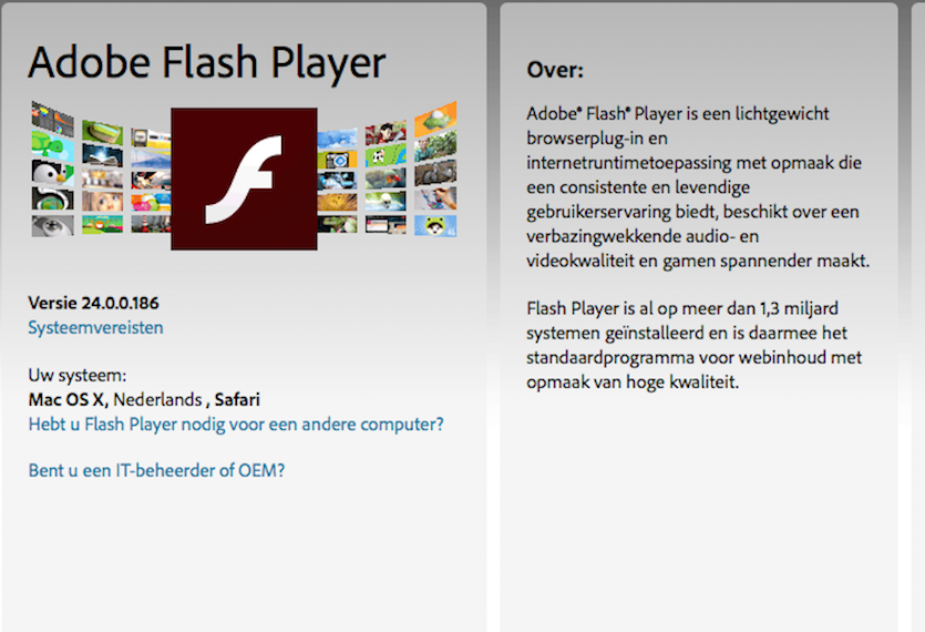 Adobe Flash Player Safari