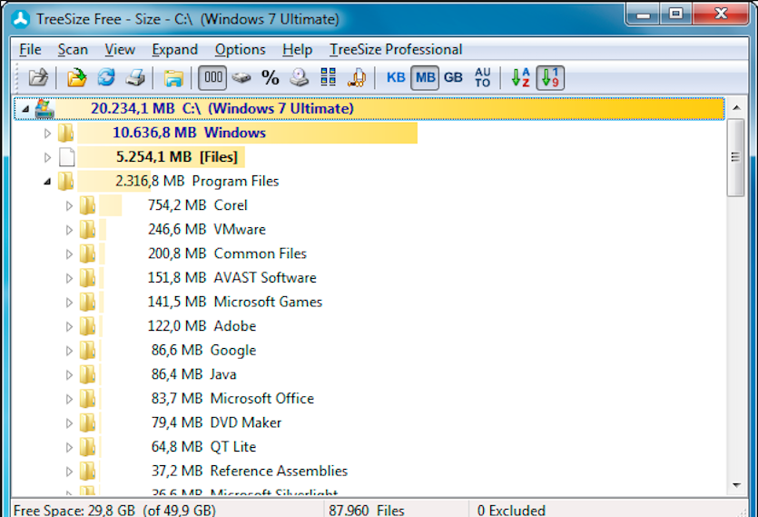 treesize free windows 7